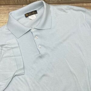 Loro Piana Light Blue Cotton Short Sleeve Polo Shirt Made in Italy Men 52 Large